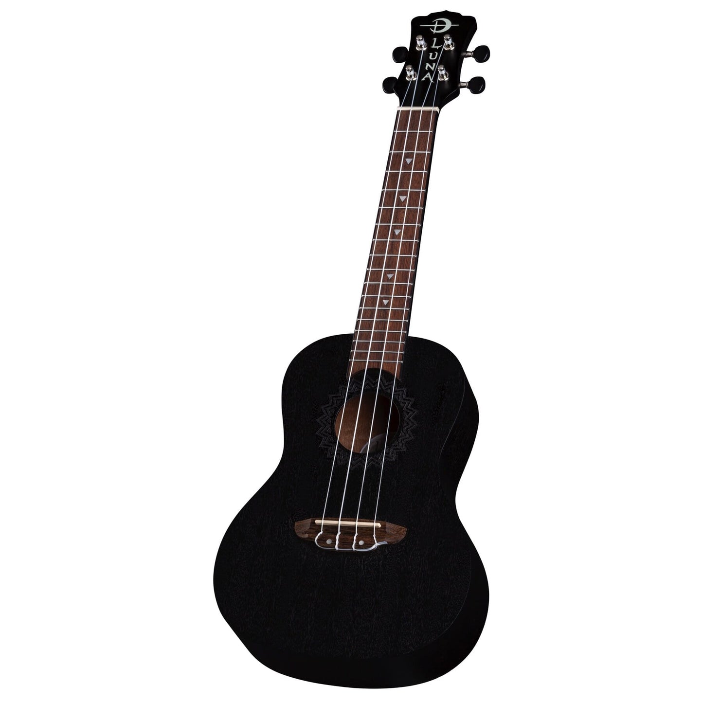 Luna Vintage Mahogany Concert Ukulele | Black Satin